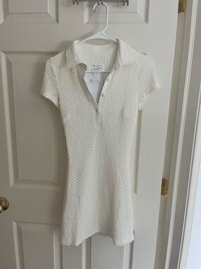Sabo Skirt White Textured Polo Mini Dress